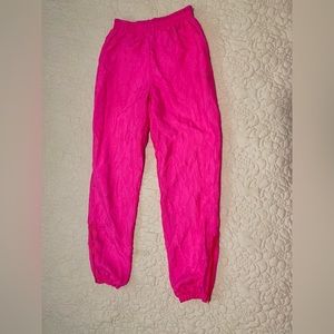 Vintage Fila Sz 4 Neón Pink Joggers w/ Ankle Zip